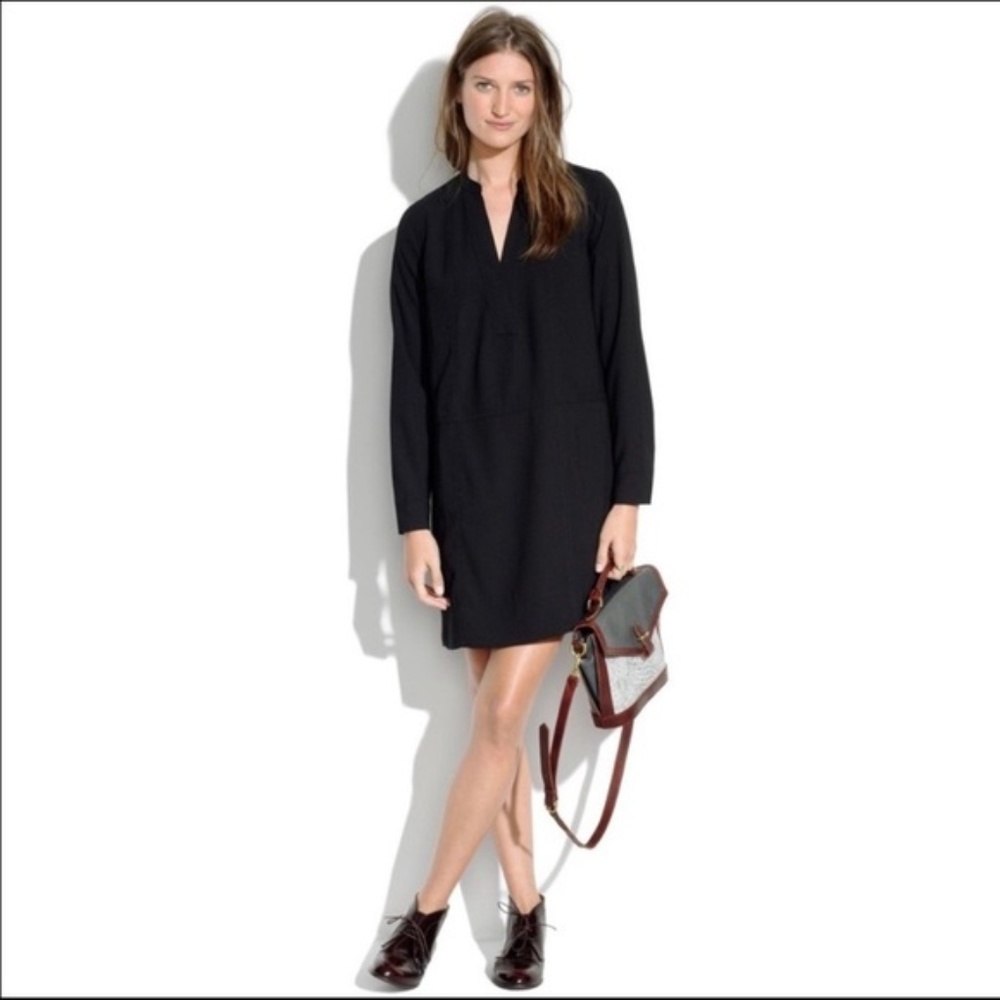 Madewell Director Cut Black Shift Dress